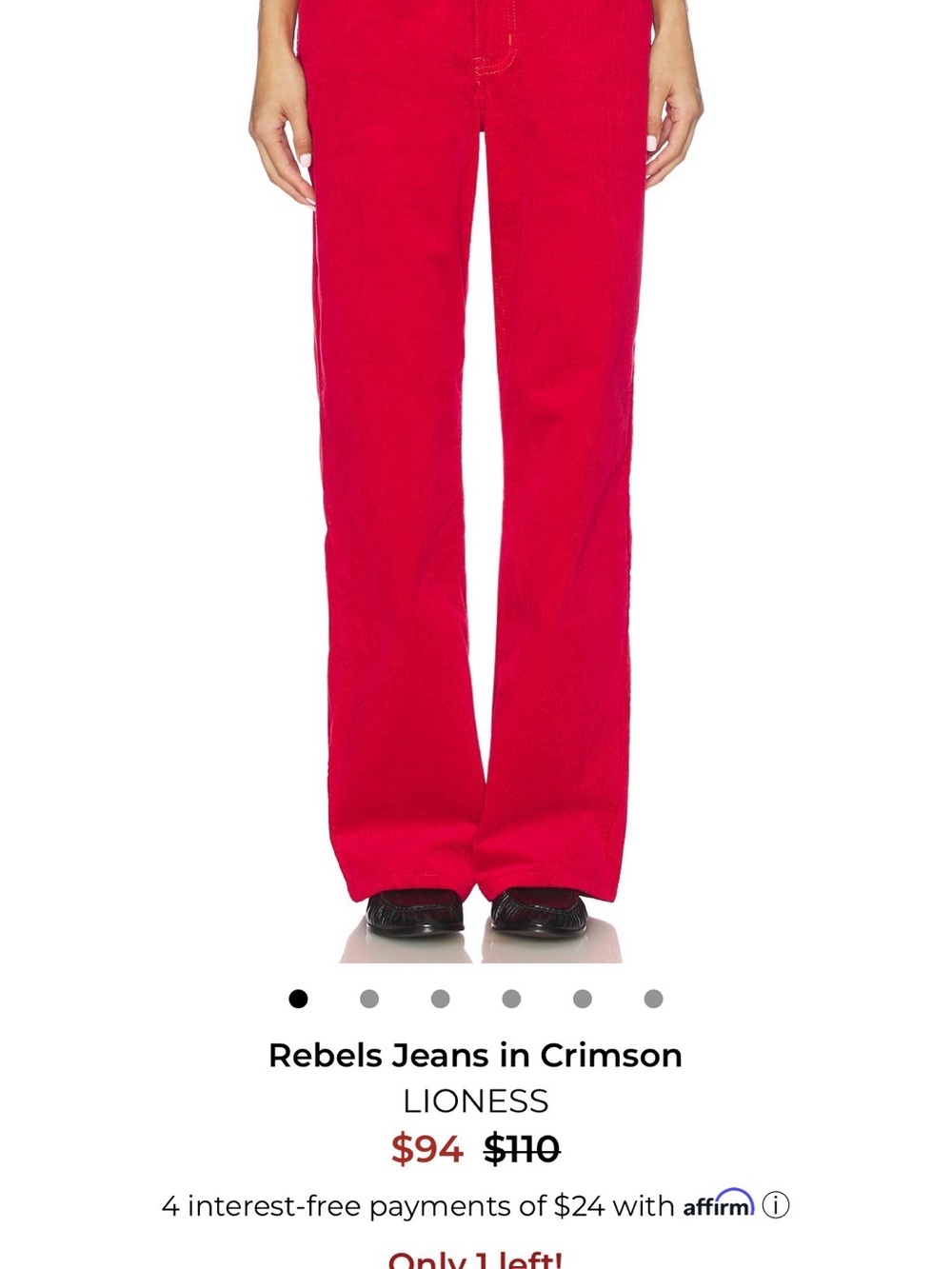 Lioness Crimson Wide-Leg Jeans